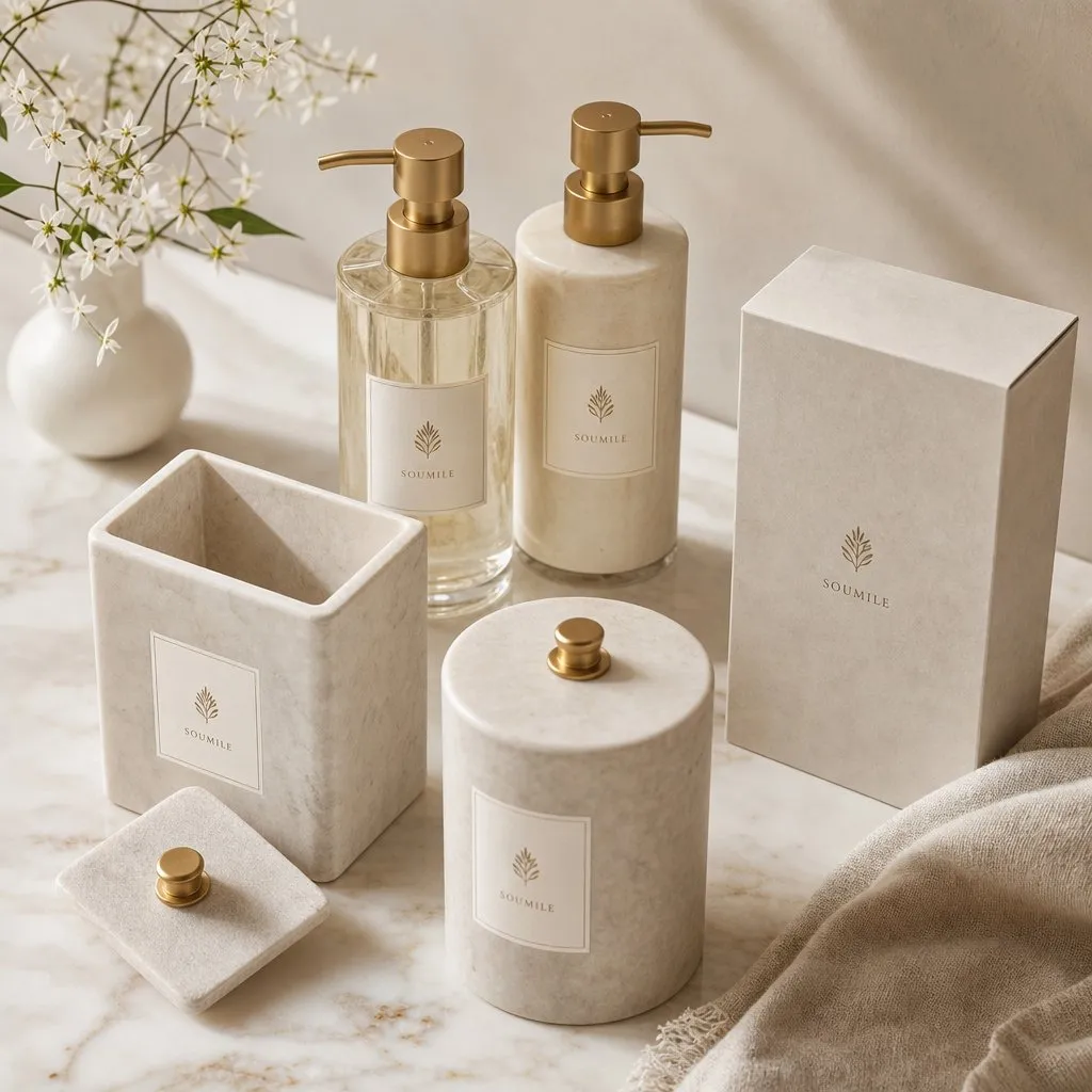 SOUMILE Bergamot Guest Bath Series — alternate angle showing cap and back of pack