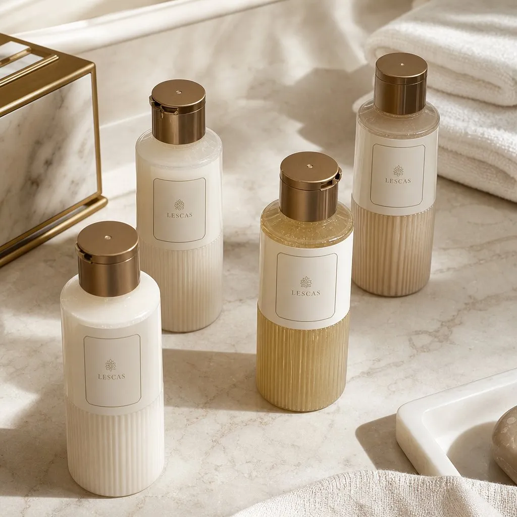LESCAS Baifen Mist 350ml Bath Series — alternate angle showing cap and back of pack