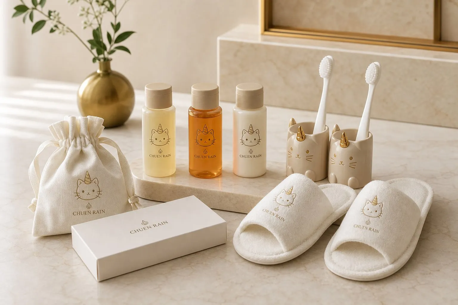 CHUEN RAIN hotel amenities collection by UMYAN
