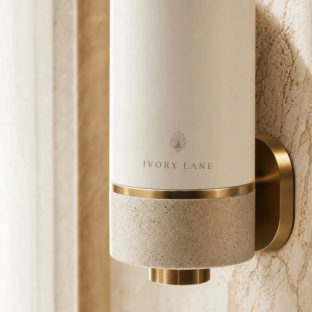 Single Wall-Mounted Dispenser — close-up of material and label detail