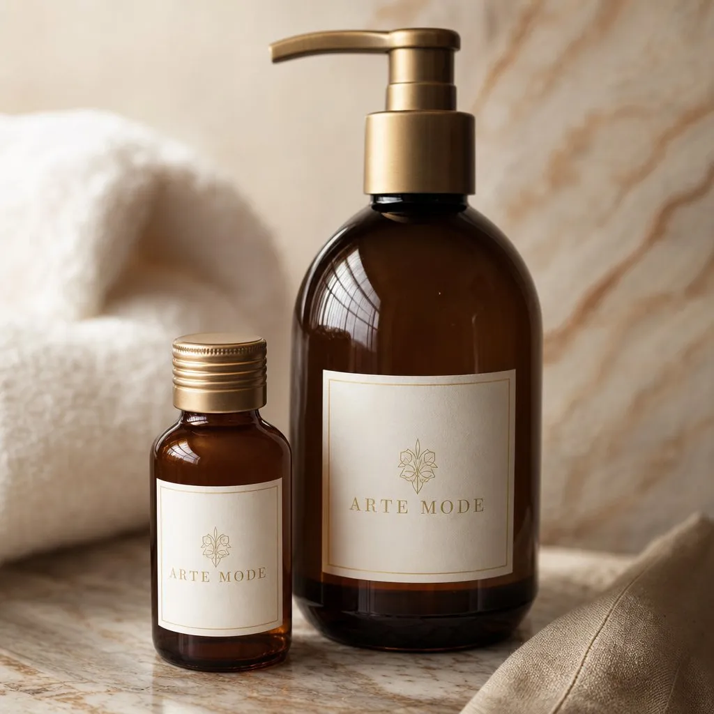 Arte Mode Argan Oil Bath Series (35ml & 300ml) — close-up of material and label detail