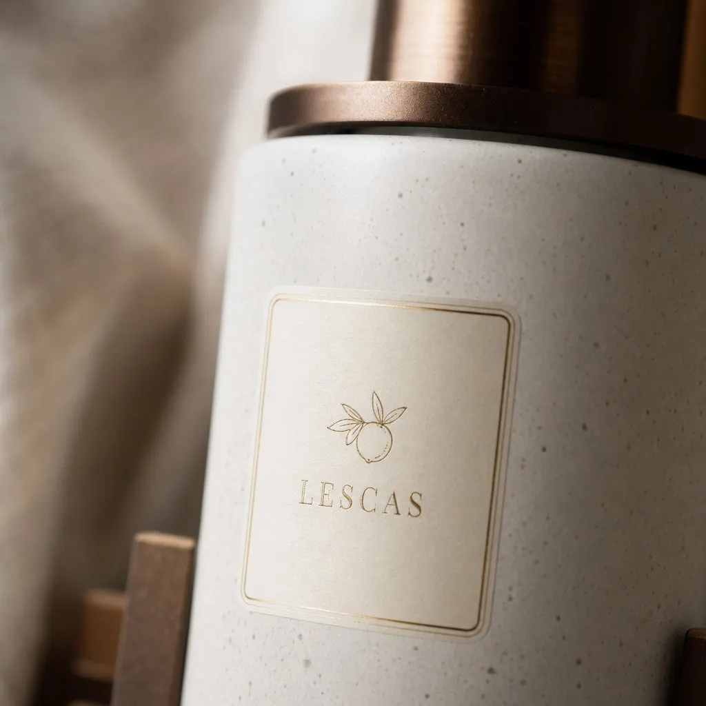 LESCAS Lemon Verbena Series (400ml, Anti-Theft Pump) — close-up of material and label detail