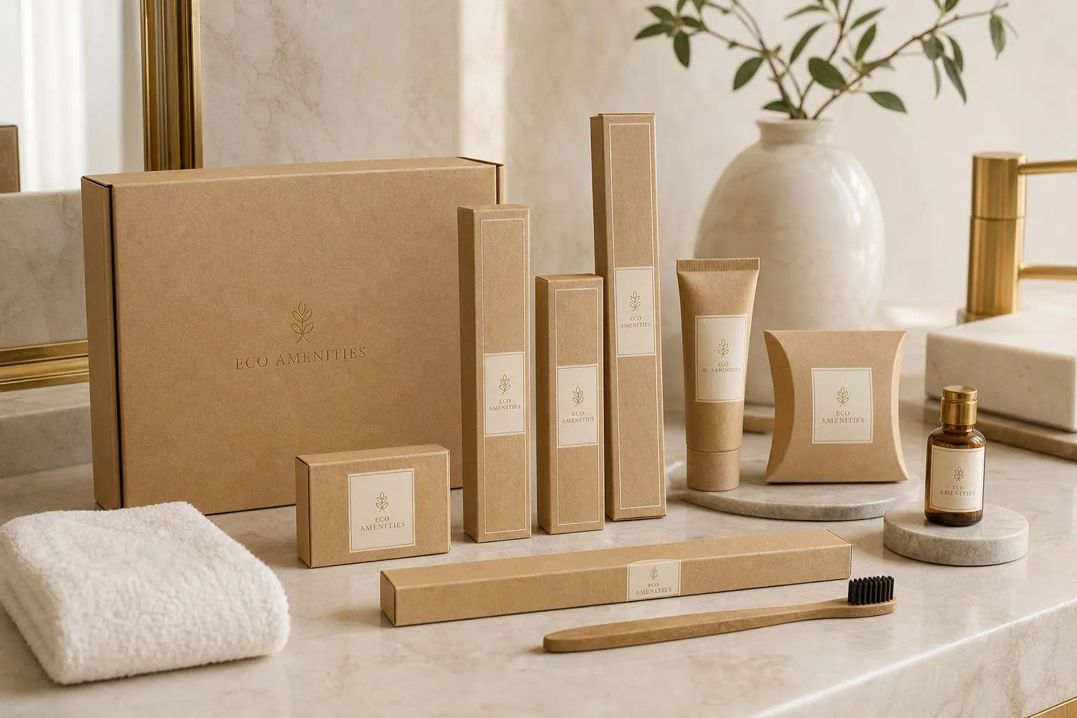 Kraft Paper Amenity Kit — hotel amenities by UMYAN