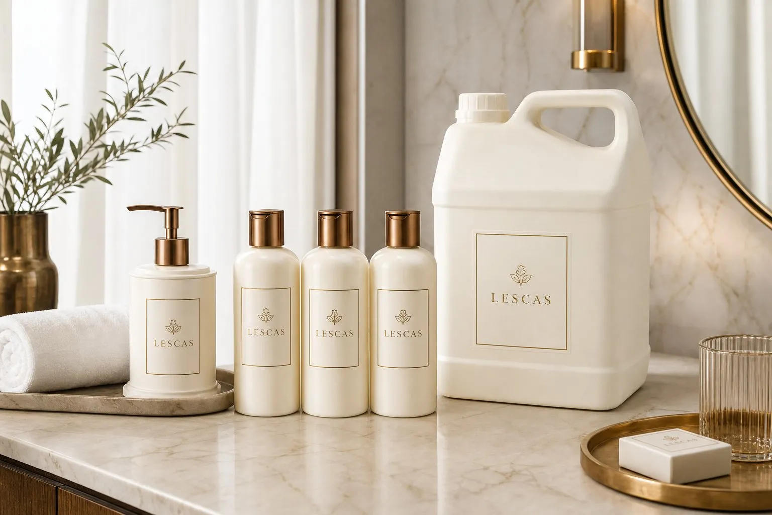 LESCAS Breeze Hotel Bath Line (400ml & 5L) — hotel amenities by UMYAN