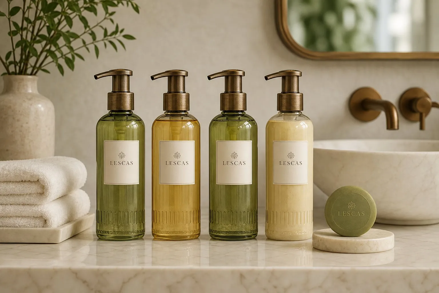 LESCAS Lemon Verbena Series (400ml, Anti-Theft Pump) — hotel amenities by UMYAN