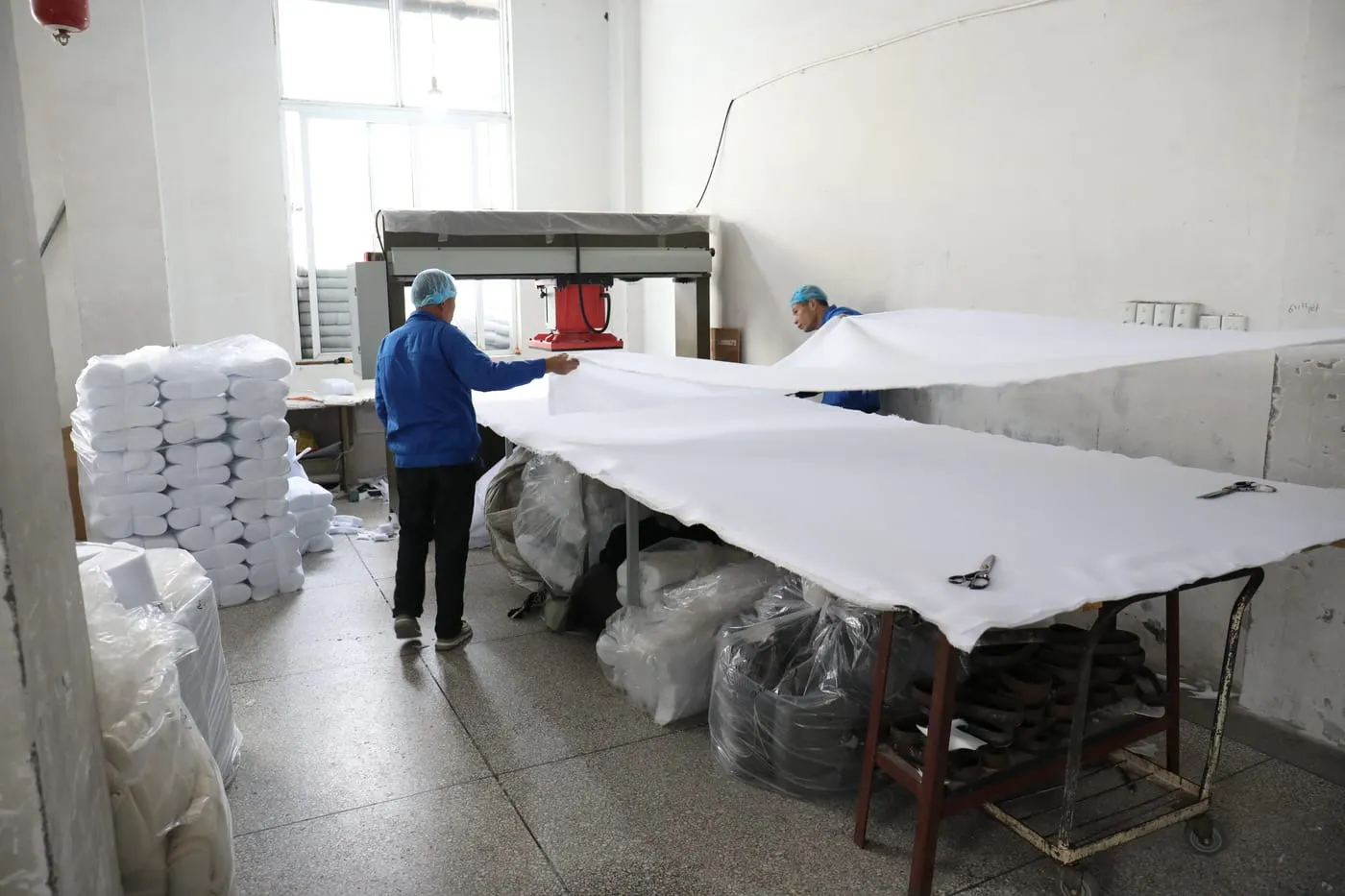 Embroidery line at UMYAN's hotel amenities factory